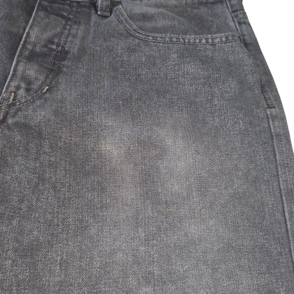 Express Mens Button Fly Denim Jeans Bootcut Washed Black Medium Rise Sz 36Wx30L - Picture 7 of 13